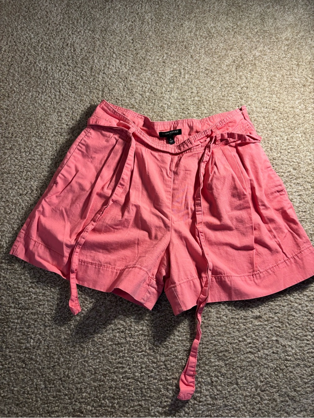 Banana Republic Women’s Coral Paperbag Waist Shorts